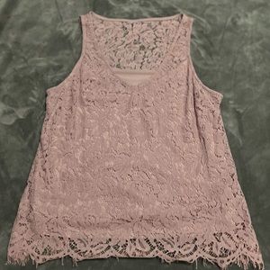 Pink lace /lined sleeveless blouse